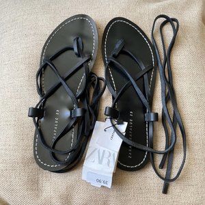 Zara Sandals, Leather, Size 8